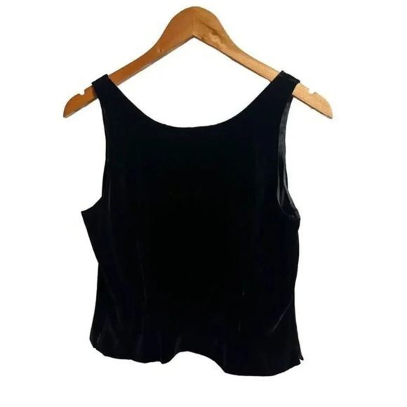 INC International Concepts Black Suede Blouse Size 10 NWT - Picture 2 of 5